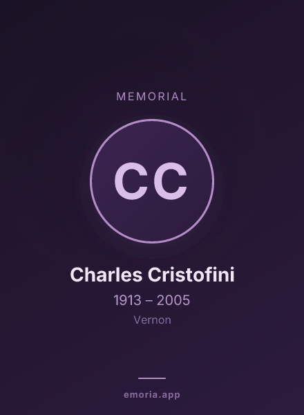 Memorial portrait of Charles Cristofini