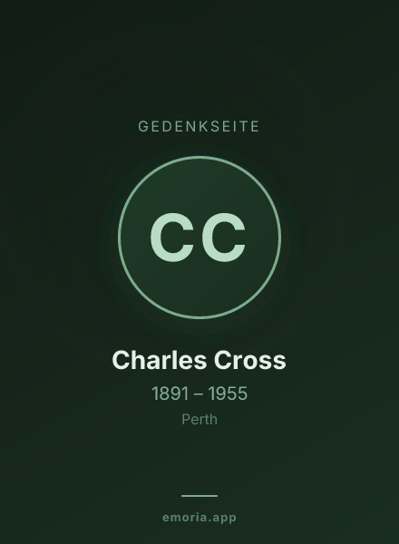 Gedenkportrait von Charles Cross