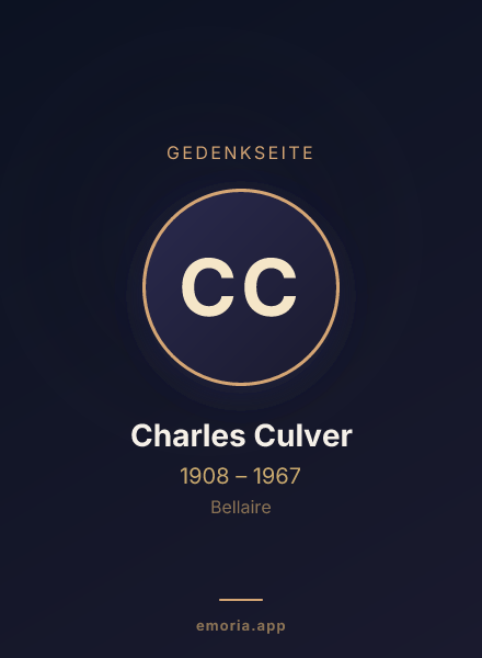 Gedenkportrait von Charles Culver