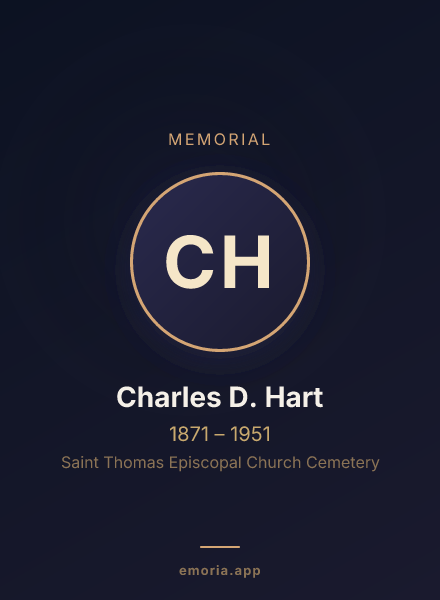 Memorial portrait of Charles D. Hart