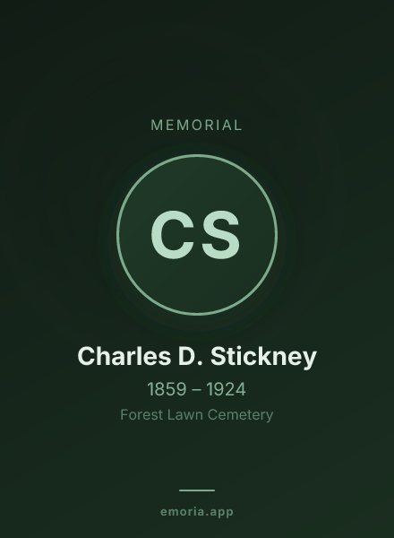 Memorial portrait of Charles D. Stickney