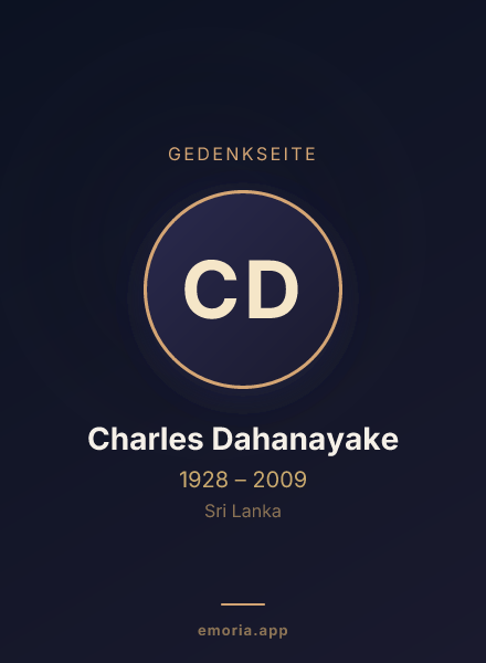 Gedenkportrait von Charles Dahanayake