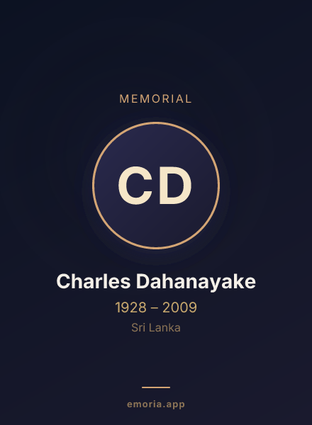 Memorial portrait of Charles Dahanayake