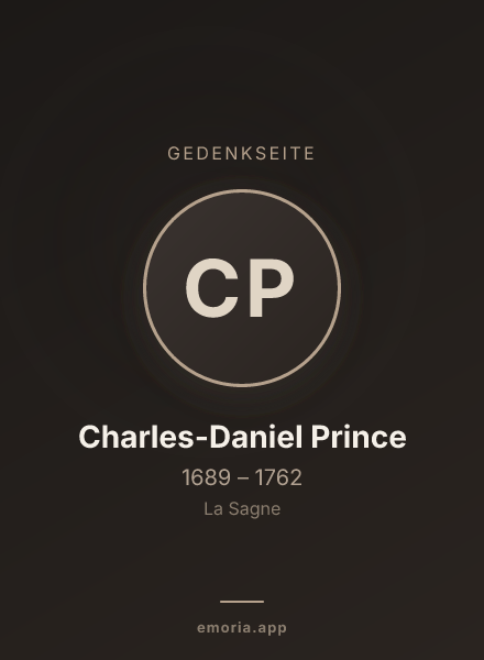 Gedenkportrait von Charles-Daniel Prince