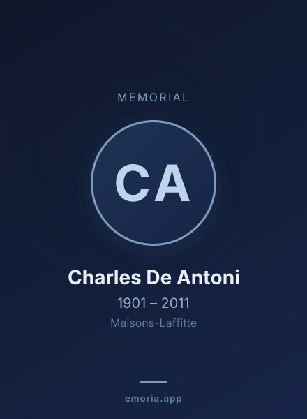 Memorial portrait of Charles De Antoni