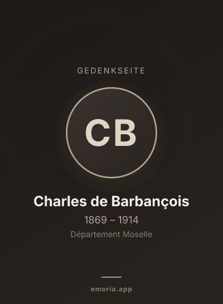 Gedenkportrait von Charles de Barbançois
