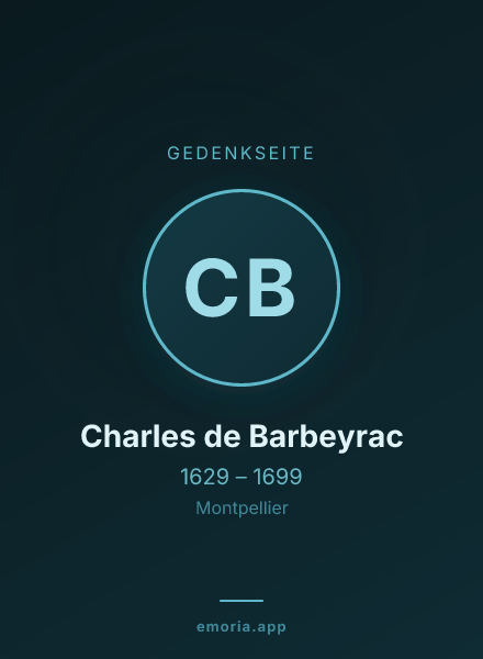 Gedenkportrait von Charles de Barbeyrac