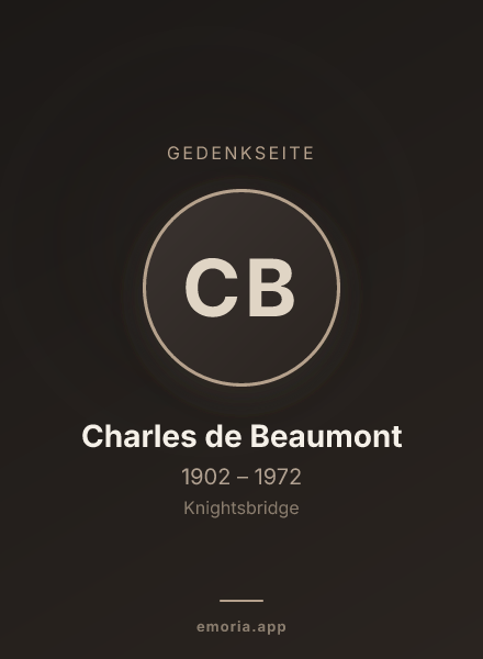 Gedenkportrait von Charles de Beaumont