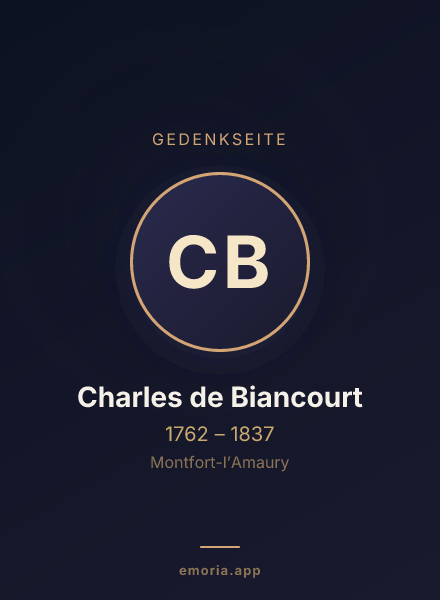 Gedenkportrait von Charles de Biancourt