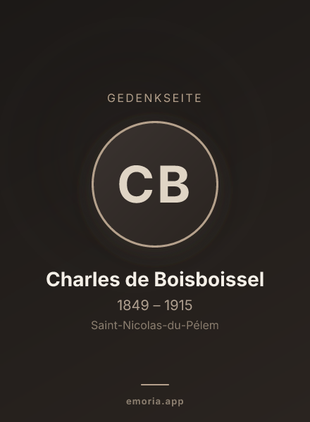 Gedenkportrait von Charles de Boisboissel