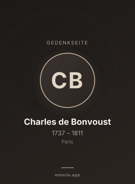 Gedenkportrait von Charles de Bonvoust
