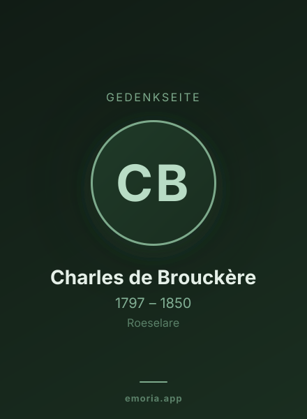 Gedenkportrait von Charles de Brouckère