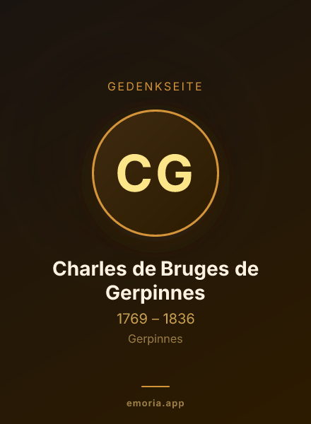 Gedenkportrait von Charles de Bruges de Gerpinnes