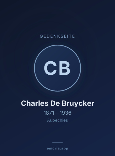 Gedenkportrait von Charles De Bruycker