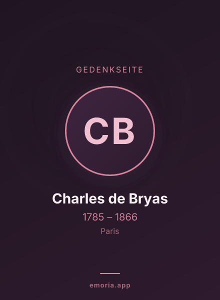 Gedenkportrait von Charles de Bryas