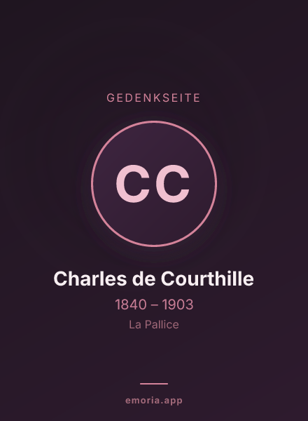 Gedenkportrait von Charles de Courthille