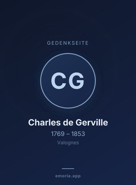 Gedenkportrait von Charles de Gerville