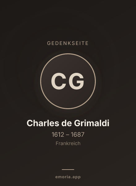 Gedenkportrait von Charles de Grimaldi