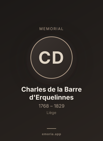 Memorial portrait of Charles de la Barre d'Erquelinnes
