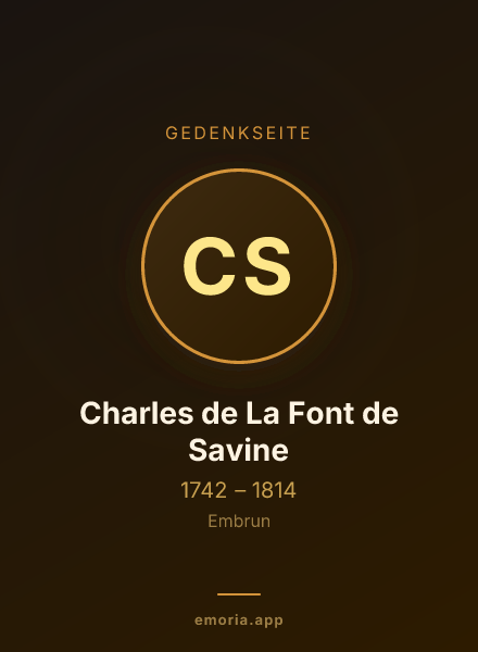 Gedenkportrait von Charles de La Font de Savine