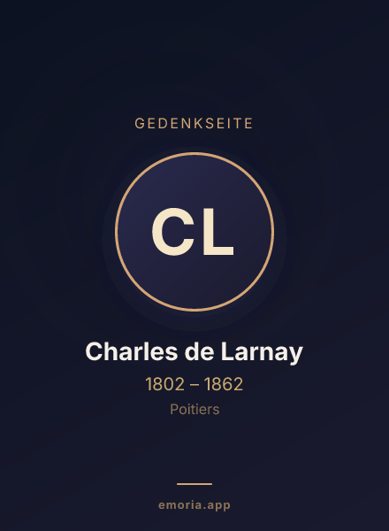 Gedenkportrait von Charles de Larnay