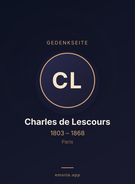 Gedenkportrait von Charles de Lescours