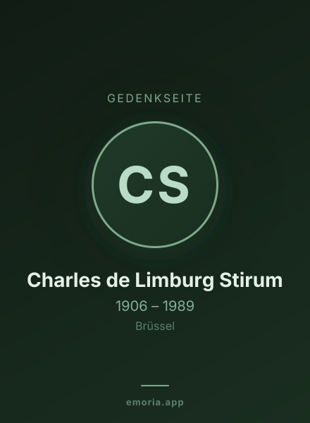 Gedenkportrait von Charles de Limburg Stirum