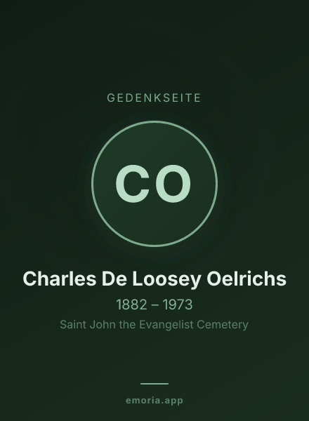 Gedenkportrait von Charles De Loosey Oelrichs