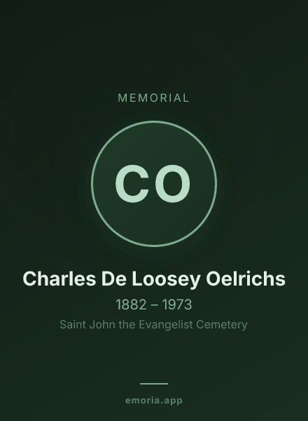 Memorial portrait of Charles De Loosey Oelrichs