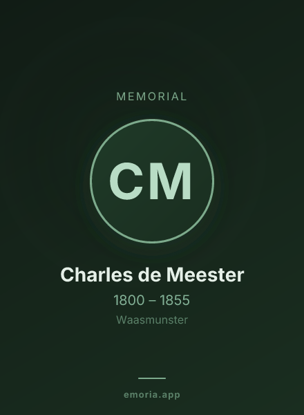 Memorial portrait of Charles de Meester