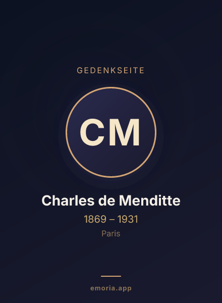 Gedenkportrait von Charles de Menditte