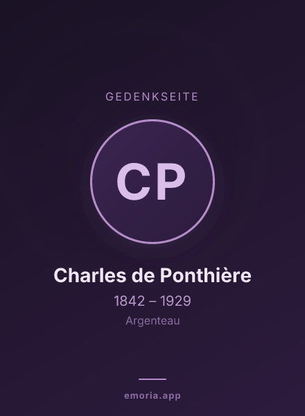 Gedenkportrait von Charles de Ponthière