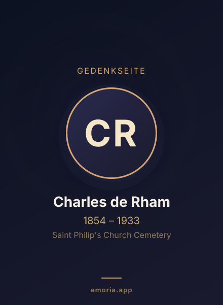 Gedenkportrait von Charles de Rham