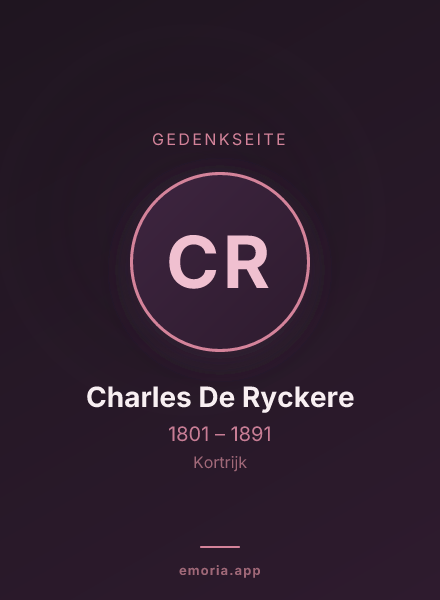 Gedenkportrait von Charles De Ryckere
