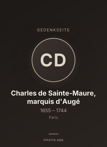 Gedenkportrait von Charles de Sainte-Maure, marquis d'Augé