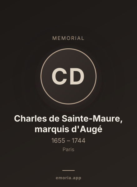 Memorial portrait of Charles de Sainte-Maure, marquis d'Augé