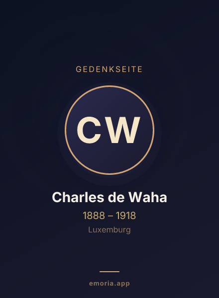 Gedenkportrait von Charles de Waha