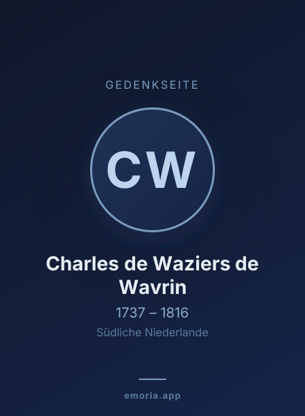 Gedenkportrait von Charles de Waziers de Wavrin