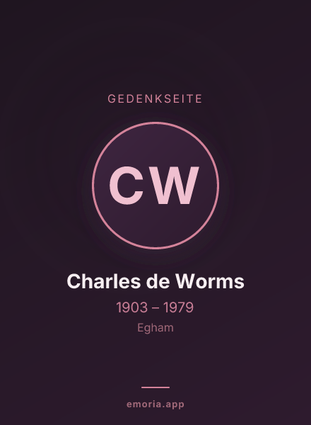 Gedenkportrait von Charles de Worms