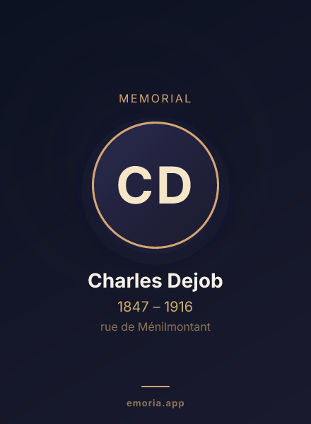 Memorial portrait of Charles Dejob