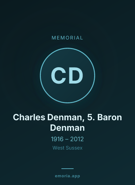 Memorial portrait of Charles Denman, 5. Baron Denman