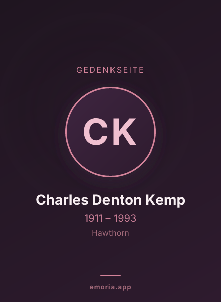 Gedenkportrait von Charles Denton Kemp