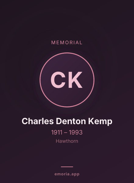 Memorial portrait of Charles Denton Kemp