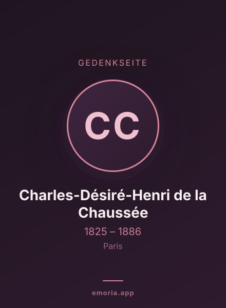Gedenkportrait von Charles-Désiré-Henri de la Chaussée