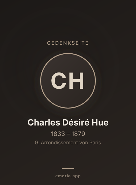Gedenkportrait von Charles Désiré Hue