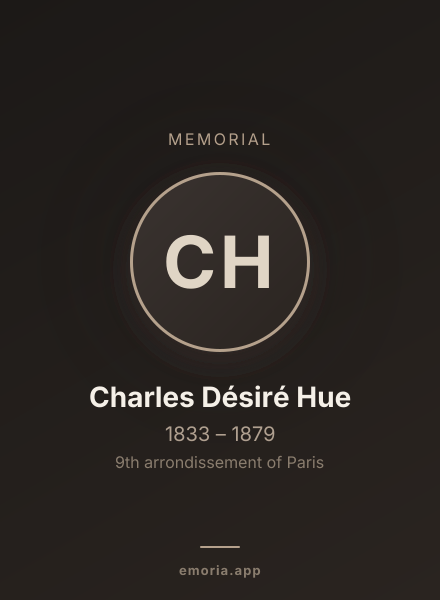 Memorial portrait of Charles Désiré Hue