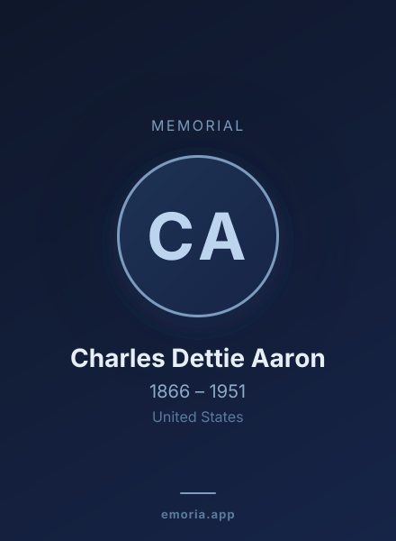 Memorial portrait of Charles Dettie Aaron