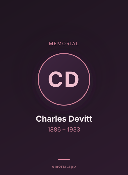 Memorial portrait of Charles Devitt