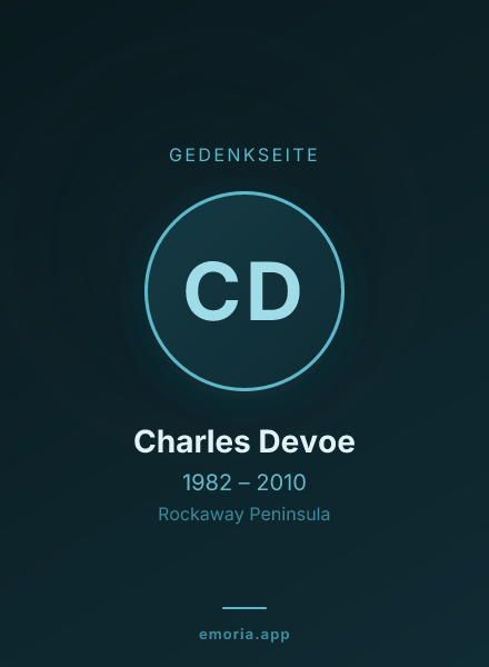 Gedenkportrait von Charles Devoe