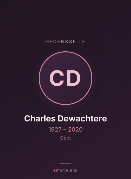 Gedenkportrait von Charles Dewachtere